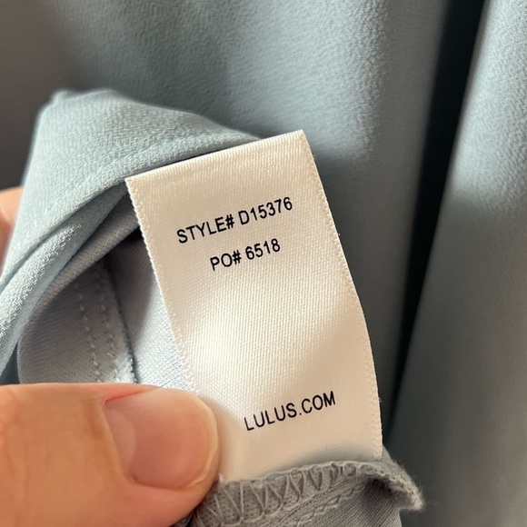 Lulus Air of Romance Maxi Dress M Slate Blue Sky Blue Chiffon Full Length Halter - Picture 8 of 9